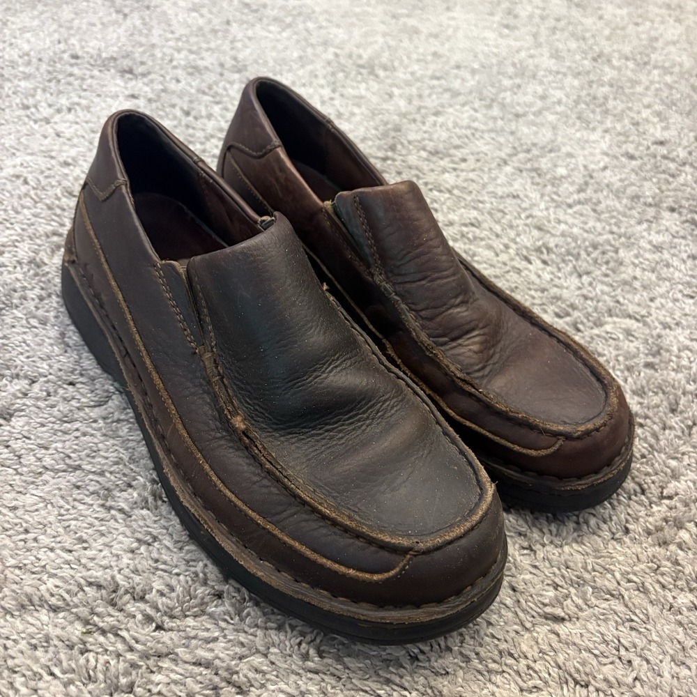 Clarks Loafer Shoes Men's Size 10 M Brown Leather Comfort Active Air Slip 30162